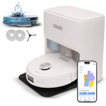 Olsen & Smith Smart Self-Cleaning Robot Vacuum & Mop – 10000Pa Suction, Laser Navigation, Auto Empty & Water Refill, Hot Mop Drying, AI Obstacle Detection, App & Voice Control, 2.5L Self Charging Station